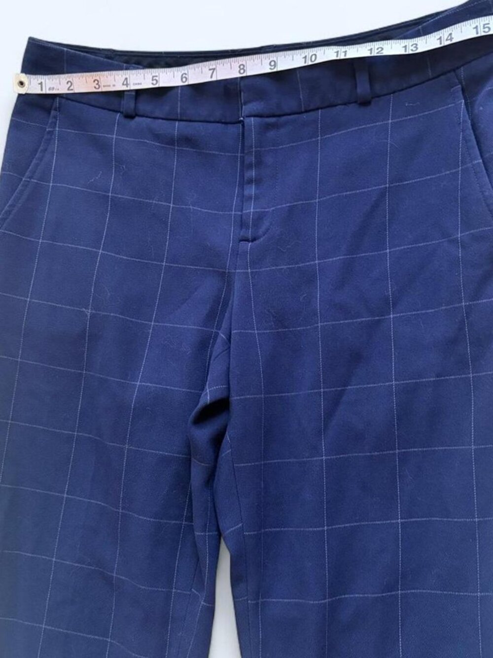 Banana Republic Ryan Navy Windowpane Straight Leg Dress Pants 2